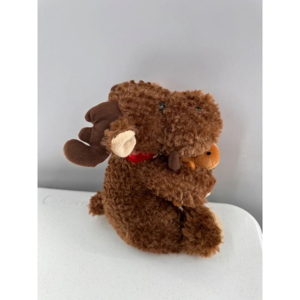 Plush Moose Hugging Baby Moose‎ Stuffed Animal By Creature Comforts Brown Maple